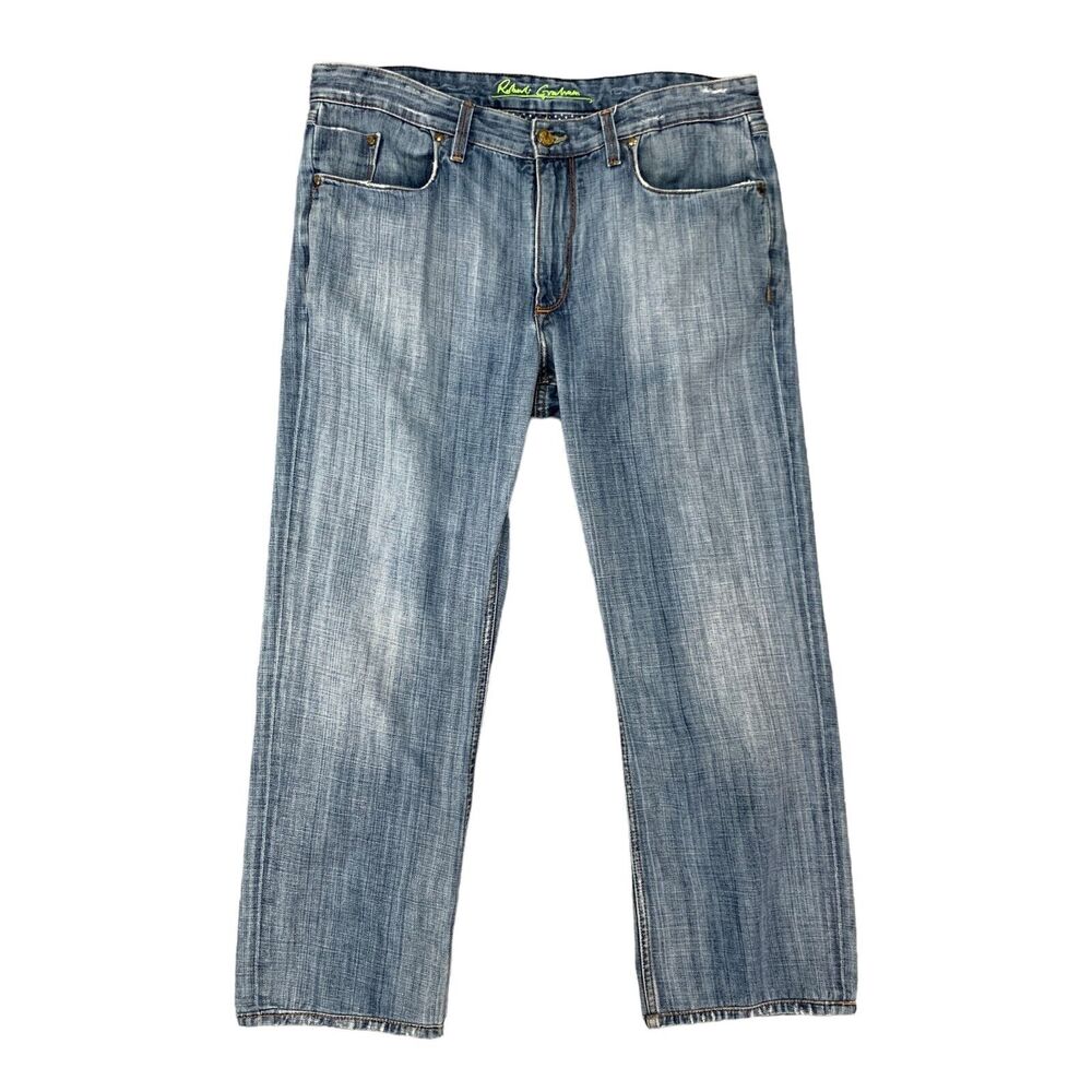 Robert Graham Yates Jean Mens 35x27 Cotton Classic Relaxed Straight Frayed Hem